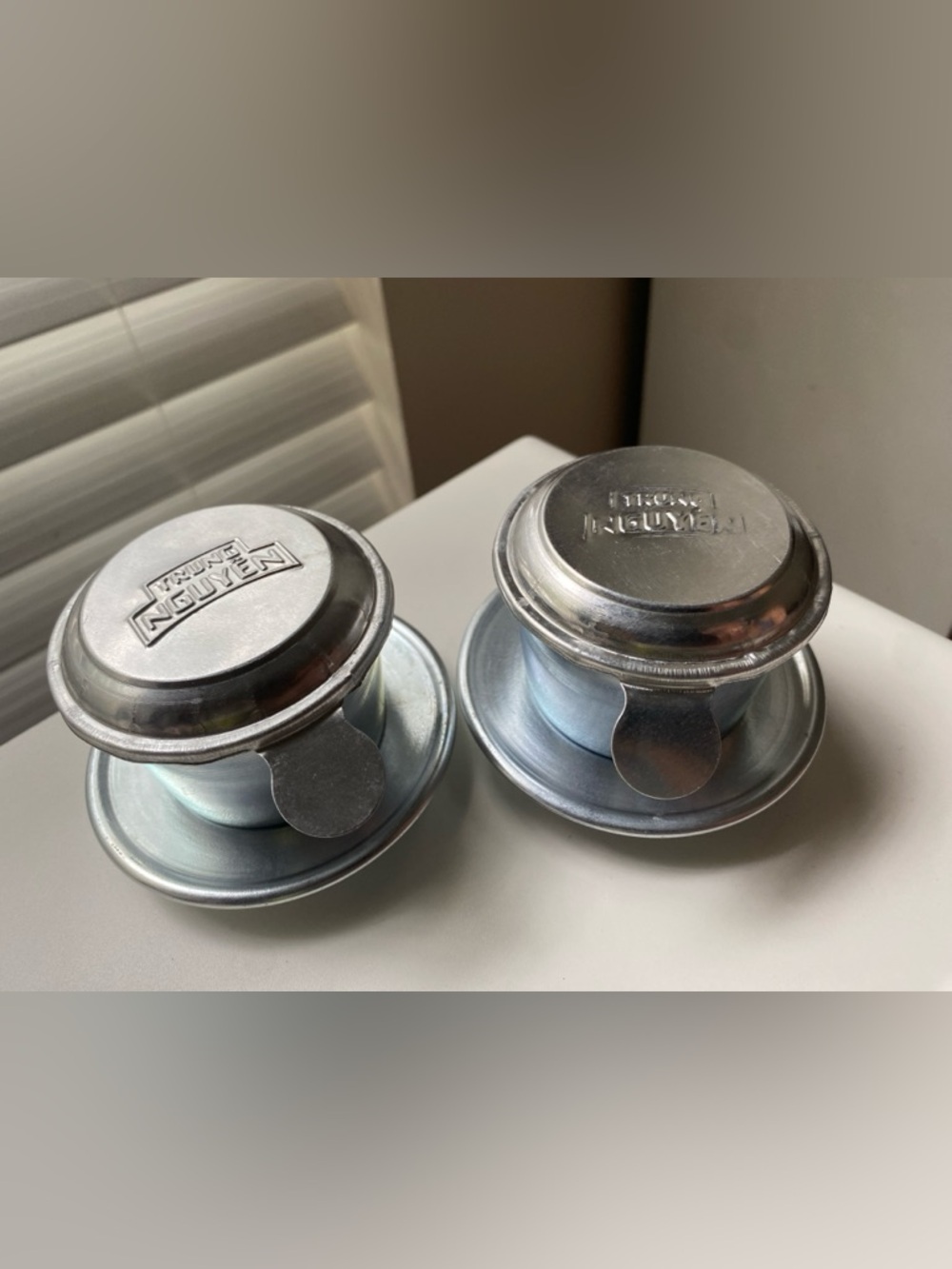 Lot of 2 Vietnamese Stainless Steel Coffee Filter Sets Phin Dripper aluminum